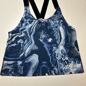 Nike Pro Swirl Pattern Tank Top - Blue and Black